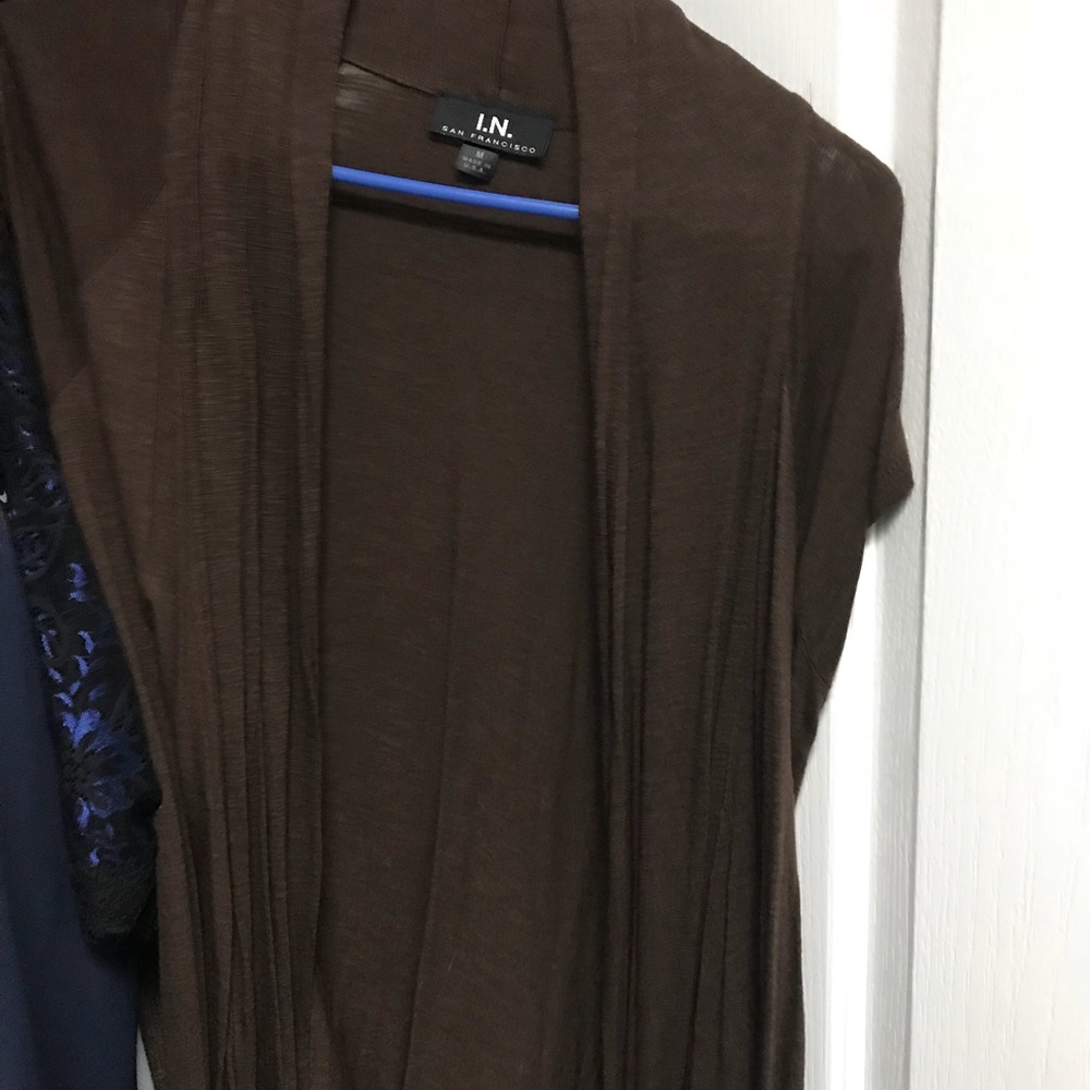 Short sleeve open sweater